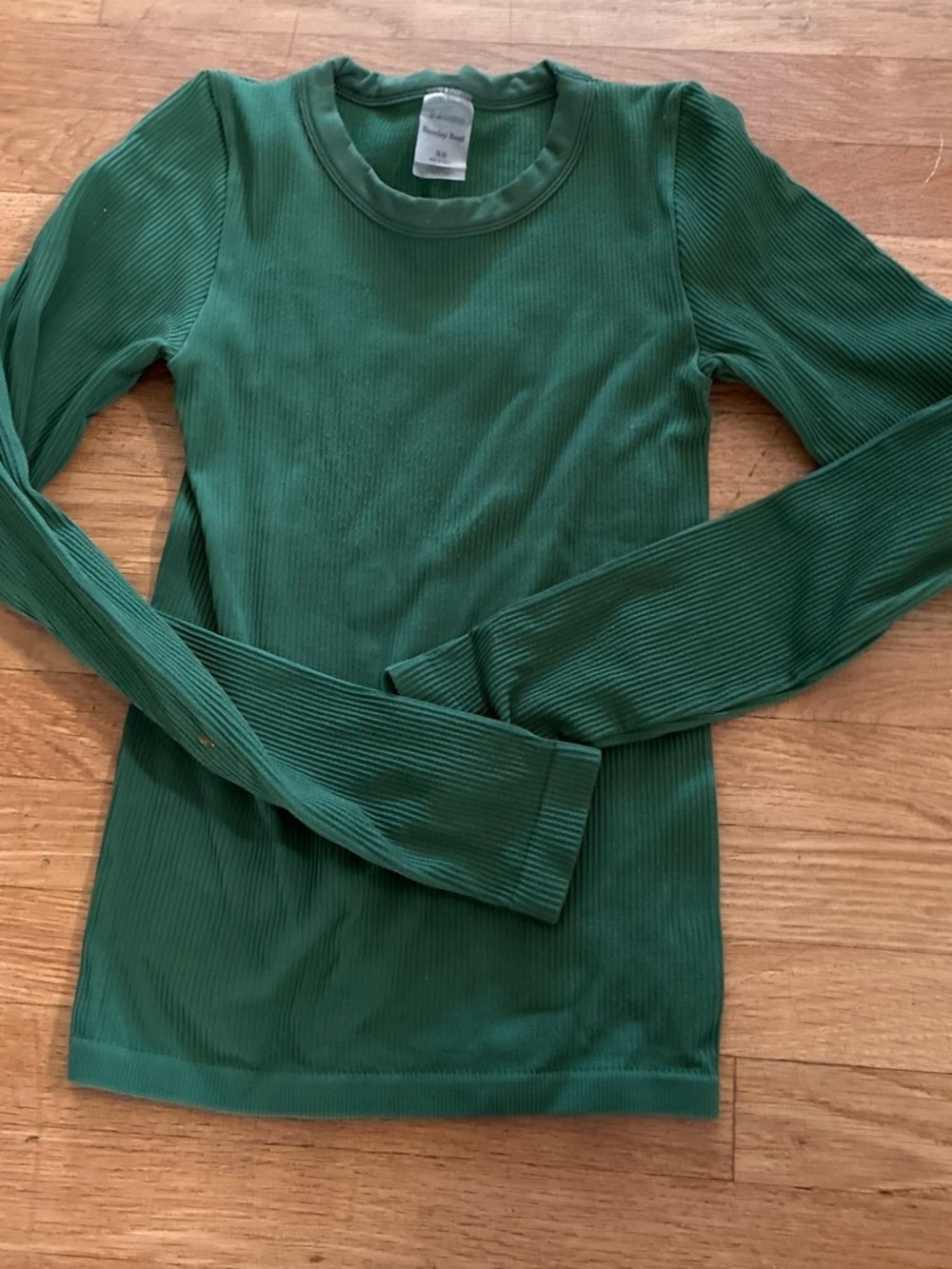 Sunday Best Green Ribbed Long Sleeve Tee